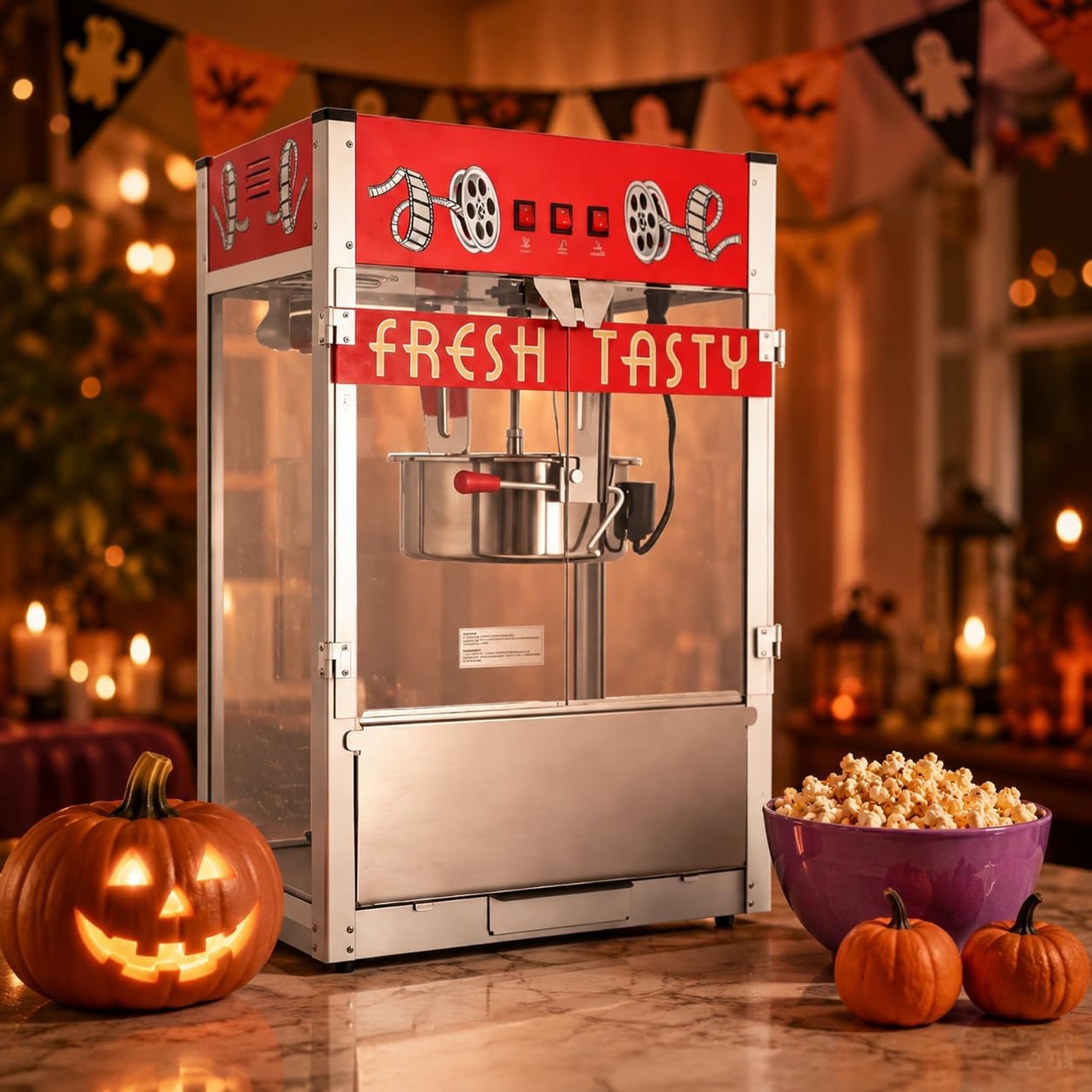 32oz Red Countertop Commercial Popcorn Machine - product photo