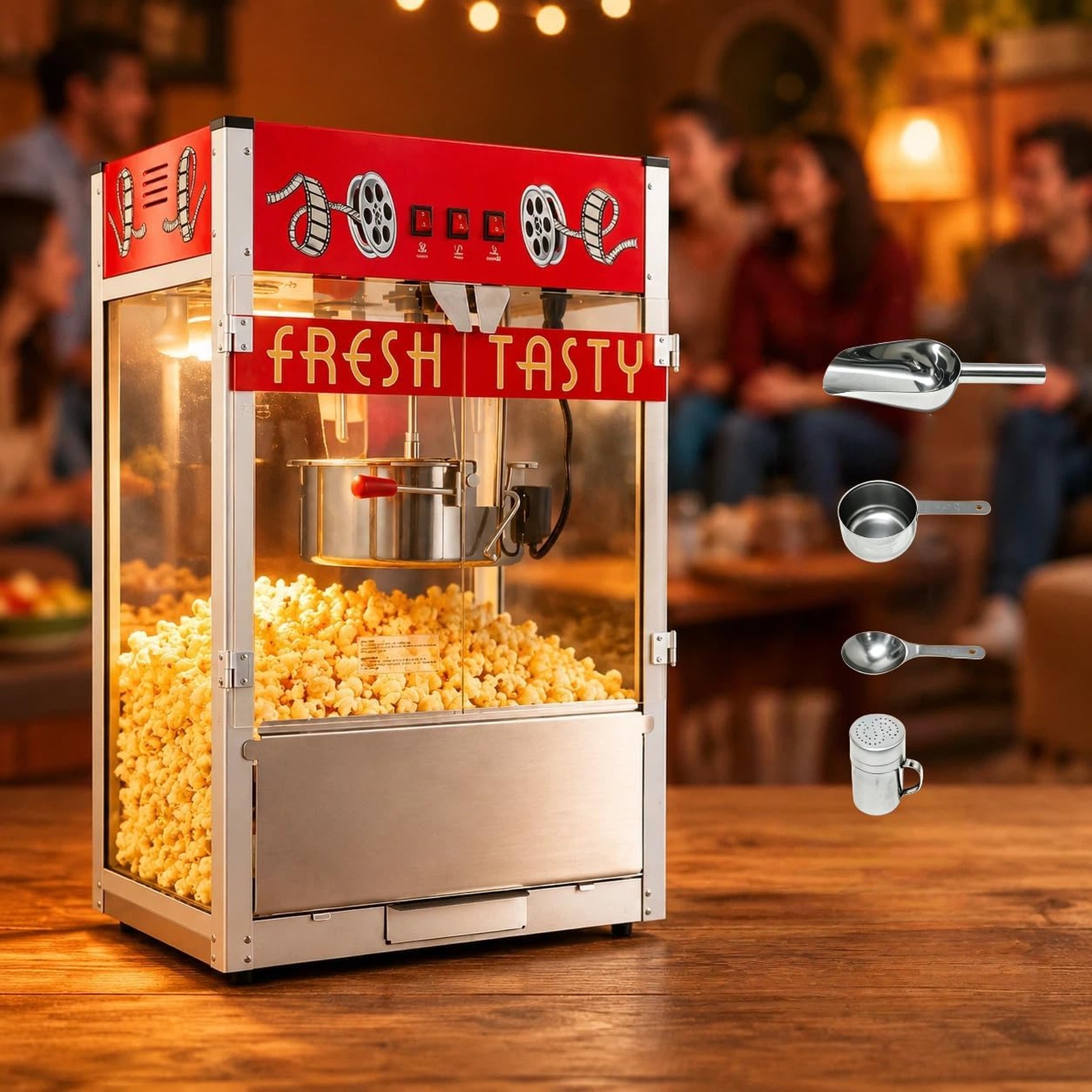 40oz Red Countertop Commercial Popcorn Machine - product photo