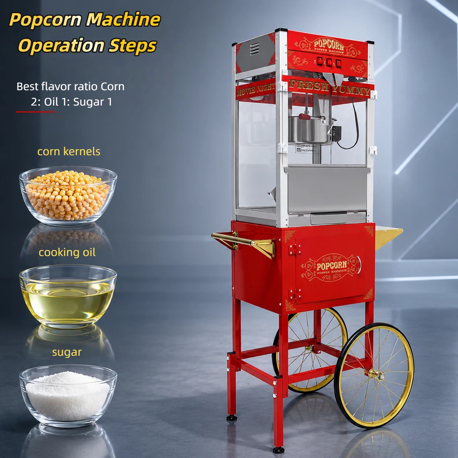 Best popcorn ingredient ratio corn oil sugar